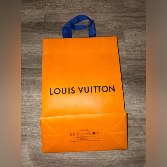 Louis Vuitton Handbags - Authentic Louis Vuitton Orange Gift Bag with Blue Handles